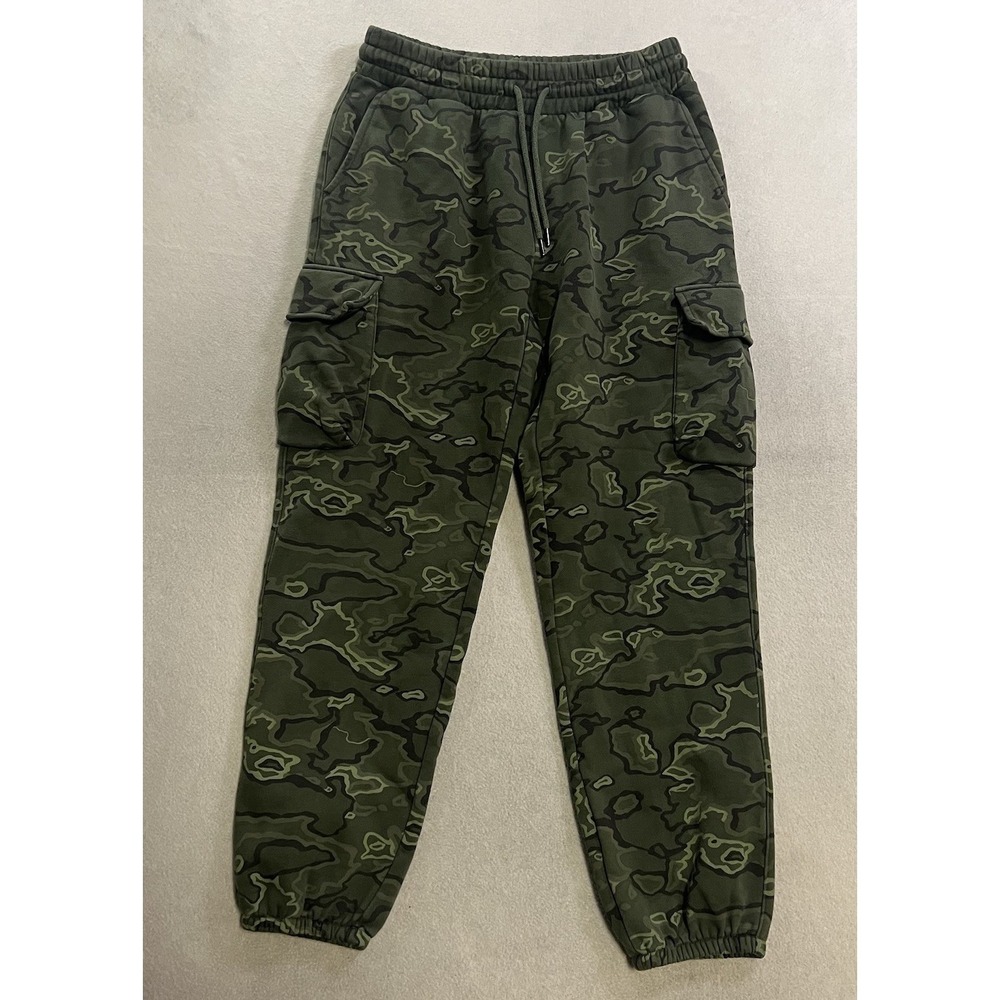 Mode Of One Sweatpants Men's Size Medium Green Cargo Camo Fleece Joggers